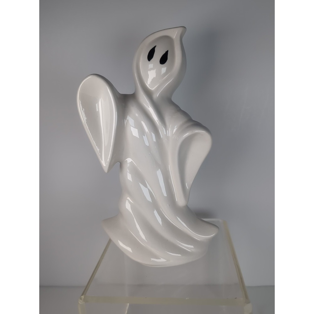 Ghost Figurine, Vintage! Retro Halloween Decorations White Ceramic Spooky Season - Picture 7 of 10
